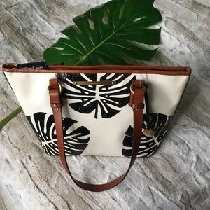 Brahmin leaf white Monaco bag